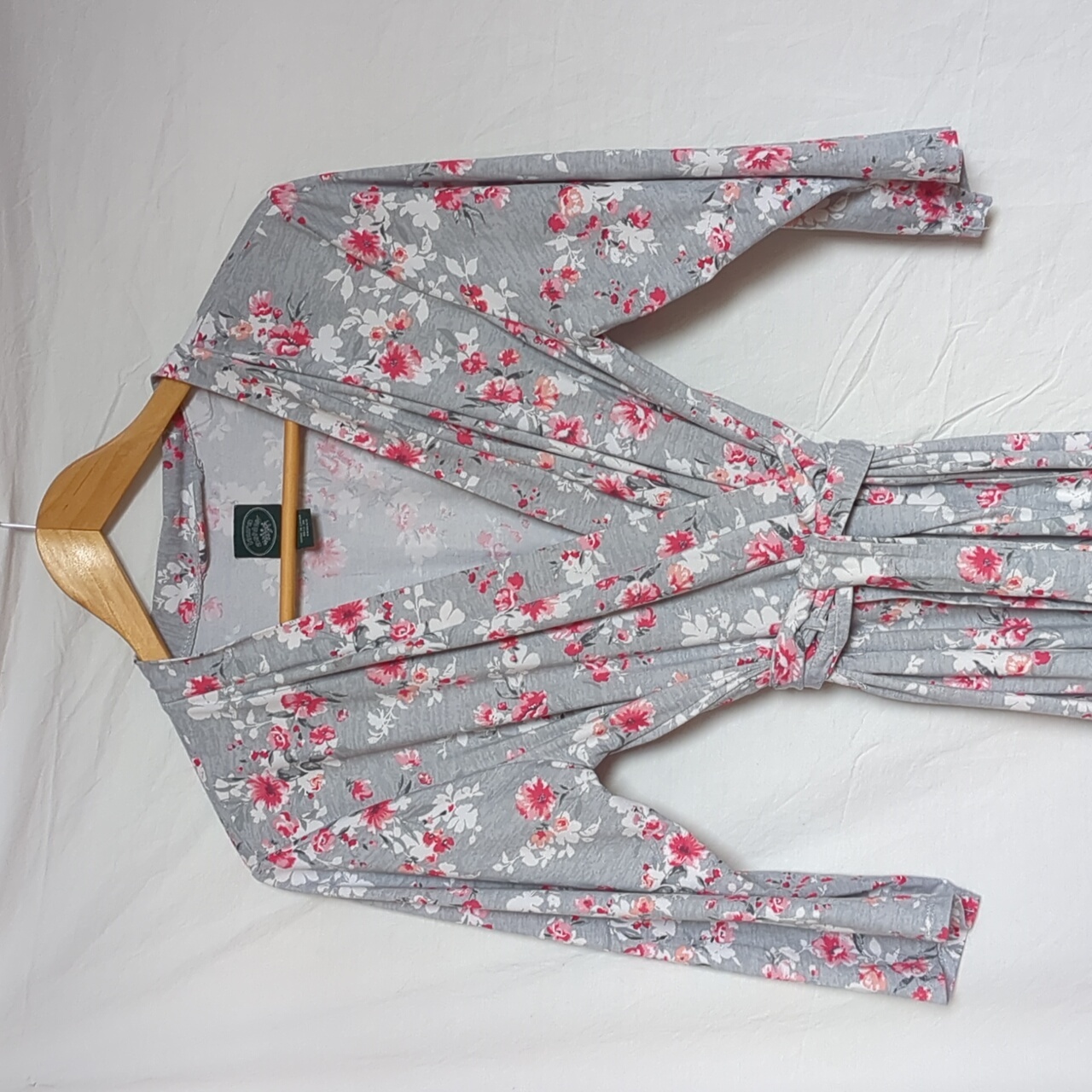Laura Ashley Robe Lightweight Floral Stretch Jersey House Coat Medium